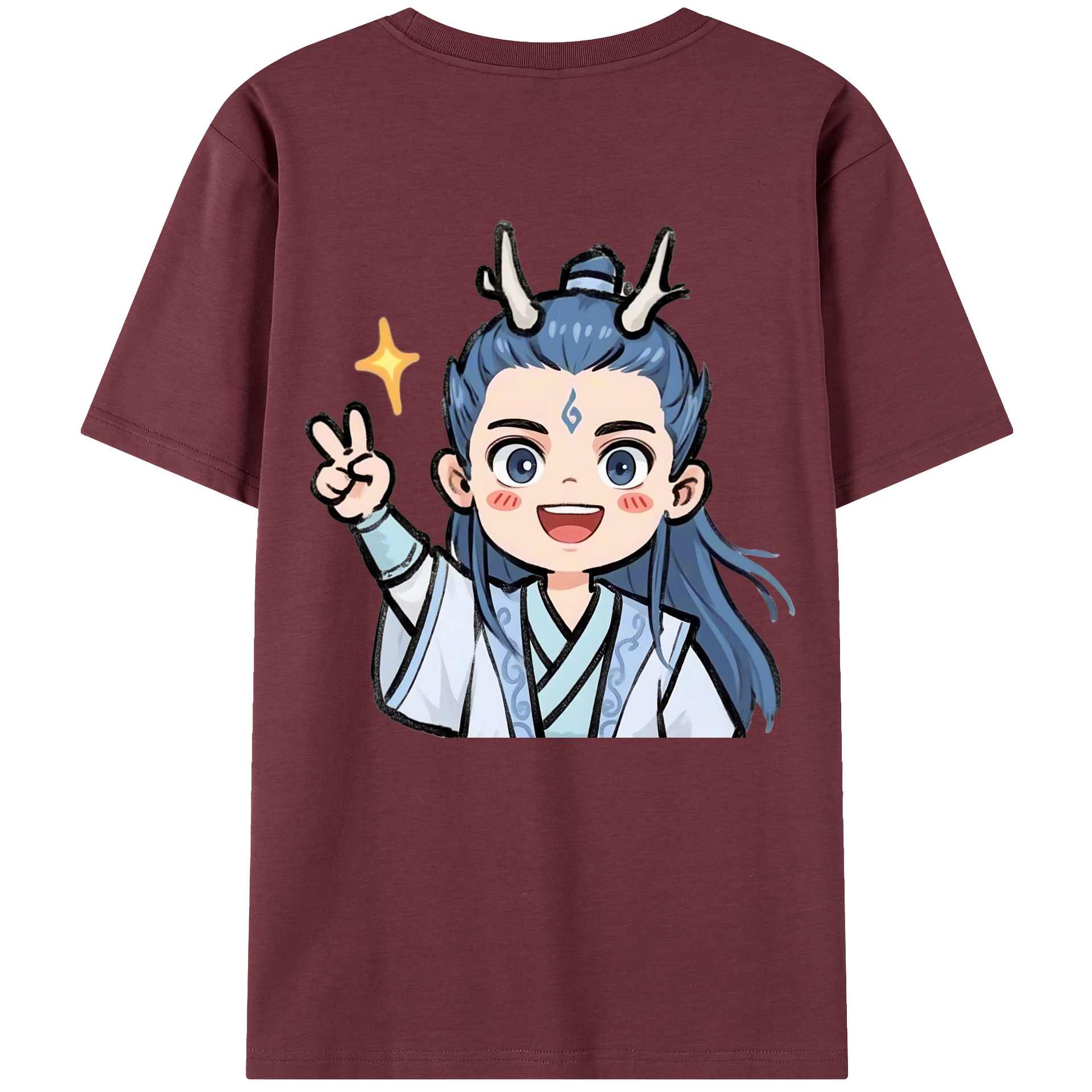 （画像用） Ne Zha 2 ナタ 魔童の大暴れ 綿100％半袖Tシャツ（背面プリント）